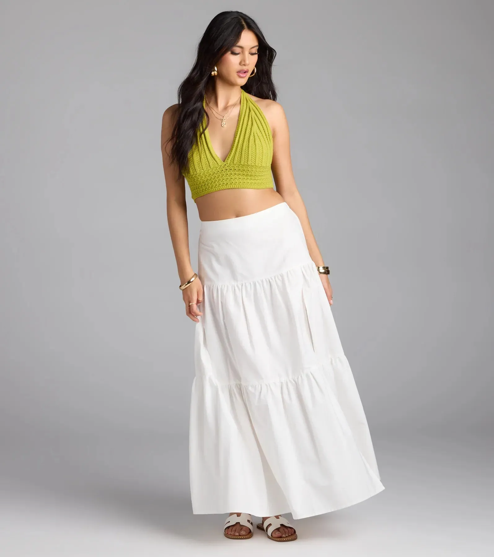 Stroll In The Sand Halter Crochet Crop Top sold by Windsor product image thumbnail 4