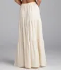Coastal Breeze Linen High Slit Maxi Skirt sold by Windsor