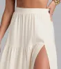 Coastal Breeze Linen High Slit Maxi Skirt sold by Windsor