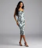 Match Made In Floral Bodycon Midi Dress sold by Windsor