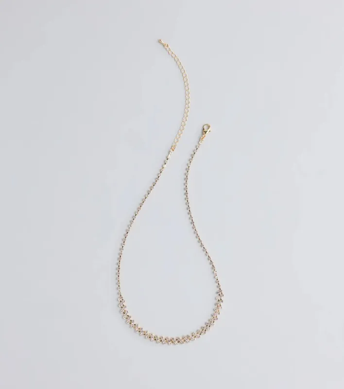 Hidden Gem Rhinestone Bar Necklace sold by Windsor