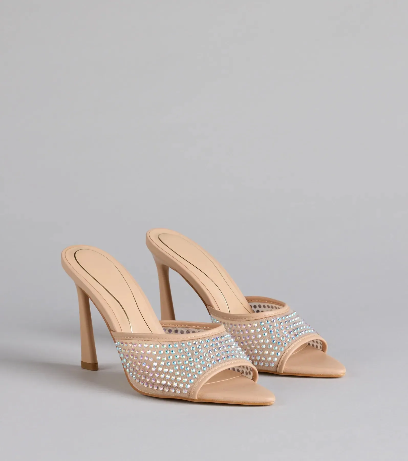 Night Glam Rhinestone Mesh Stiletto Heels sold by Windsor