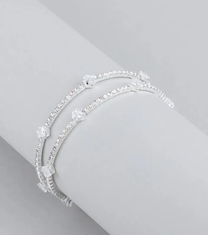 Gorgeous Shine Cubic Zirconia Cuff Bracelet sold by Windsor