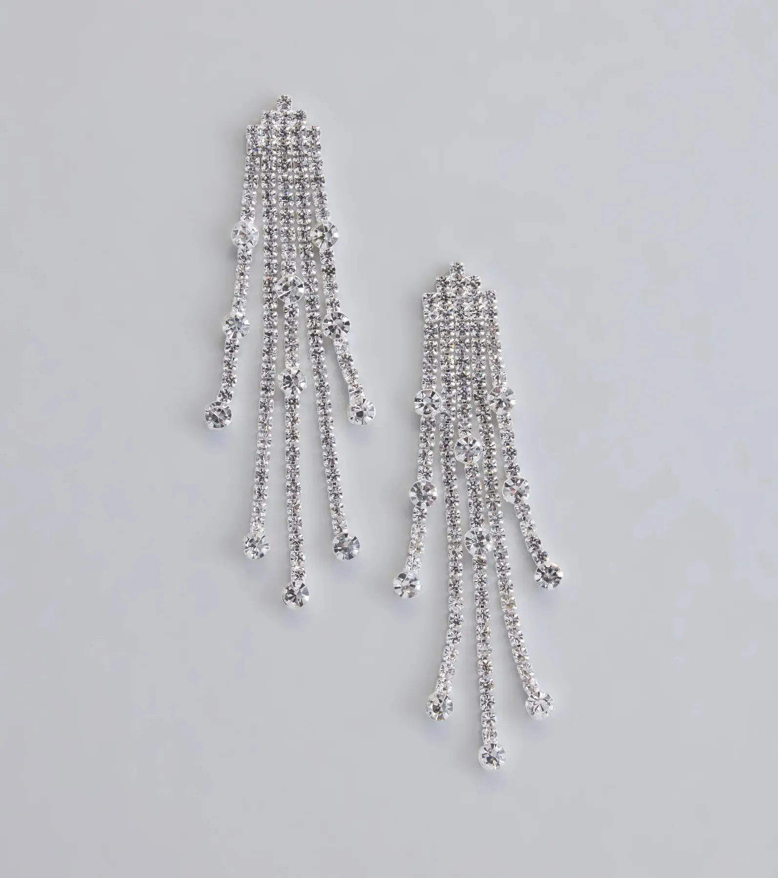 All This Glamour Rhinestone Tassel Earrings sold by Windsor
