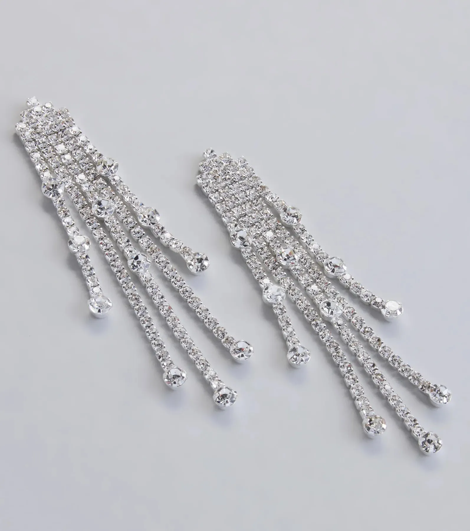 All This Glamour Rhinestone Tassel Earrings sold by Windsor product image thumbnail 2