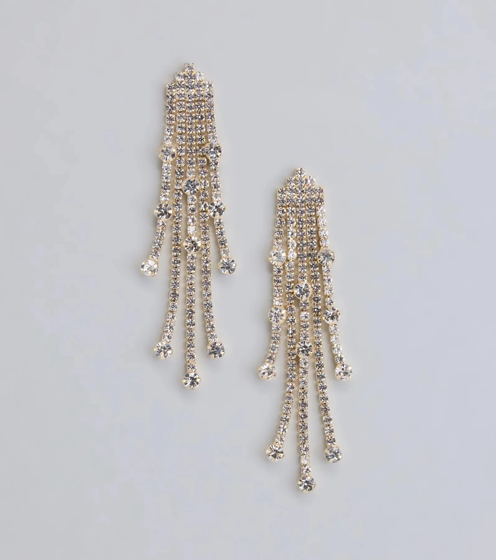All This Glamour Rhinestone Tassel Earrings sold by Windsor product image thumbnail 3