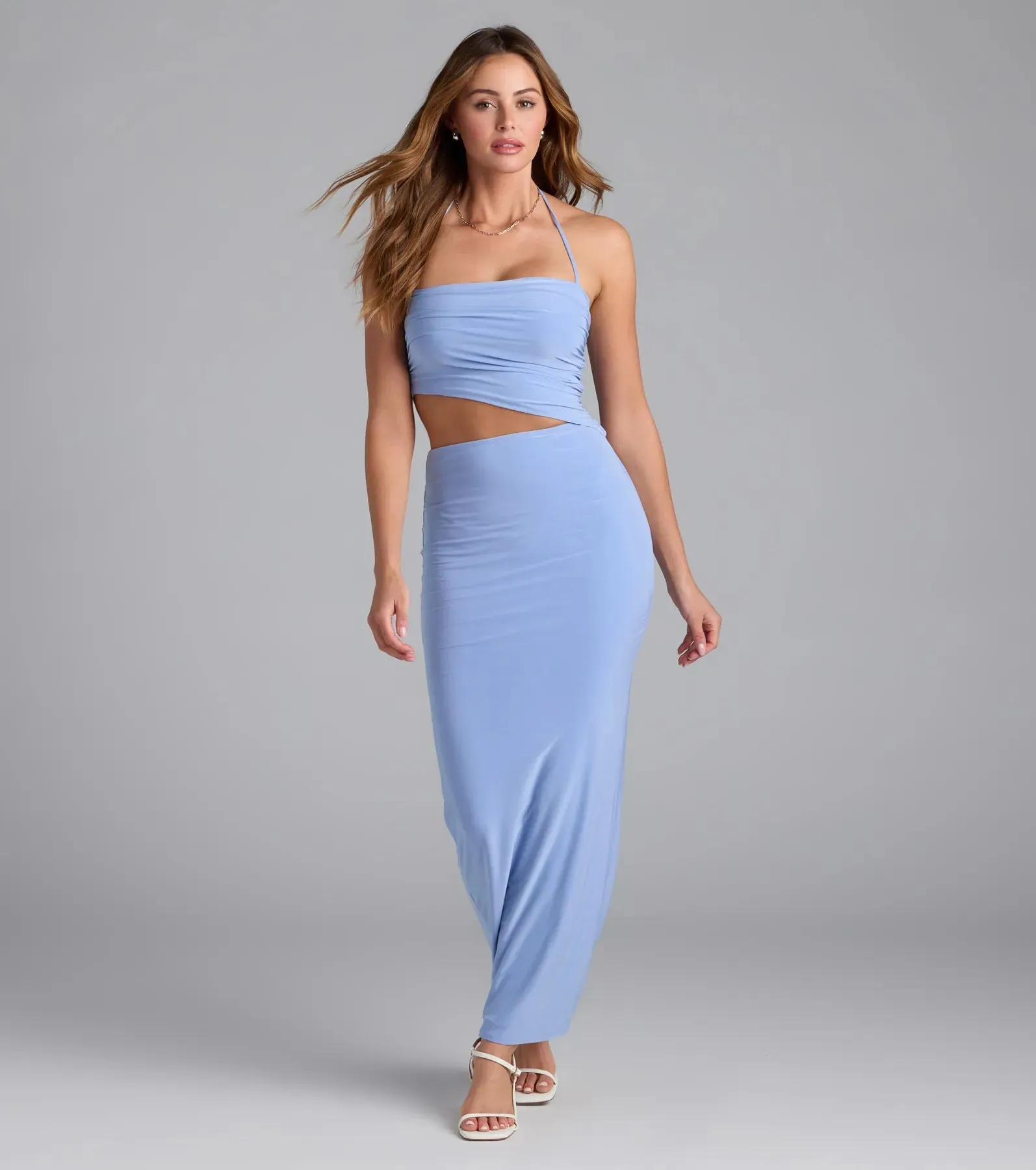 Sultry Mode Halter Cutout Maxi Dress sold by Windsor