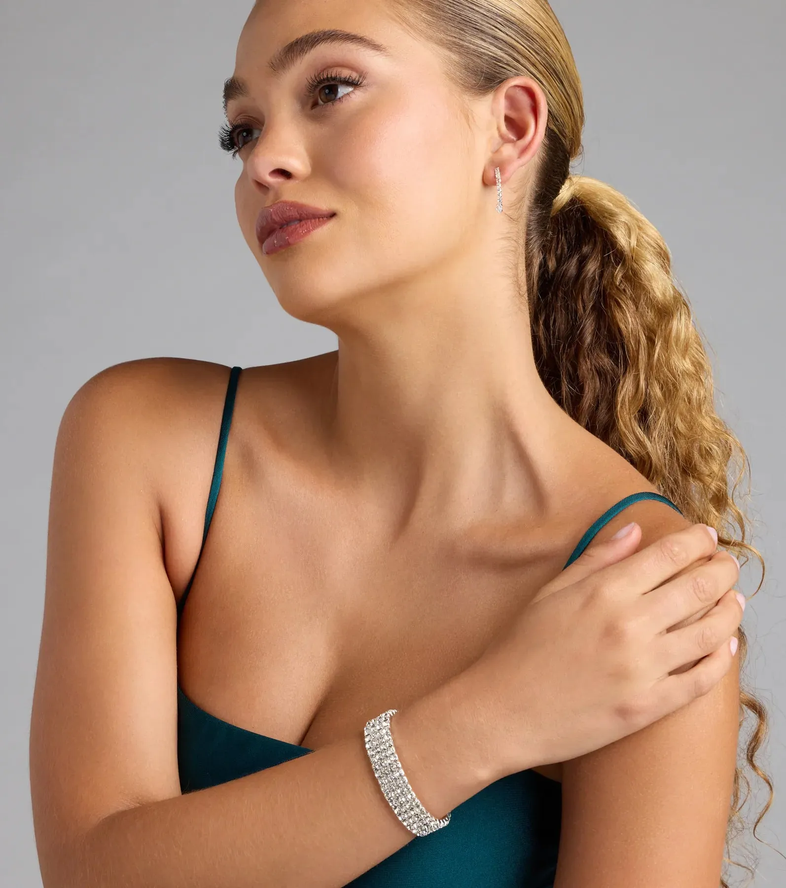 Major Glitz Rhinestone Stretch Bracelet sold by Windsor product image thumbnail 2