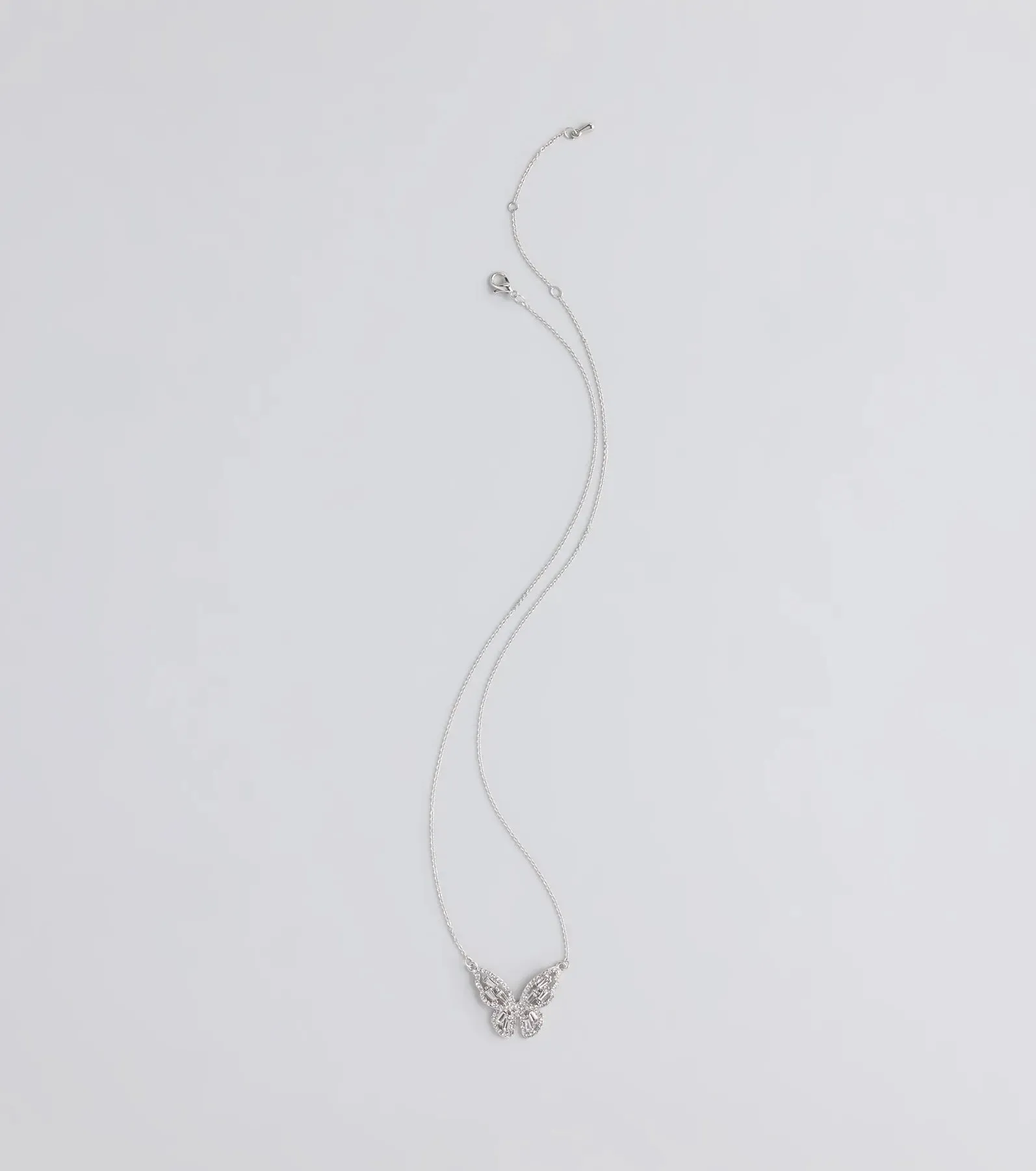 Dainty Beauty Rhinestone Butterfly Necklace sold by Windsor