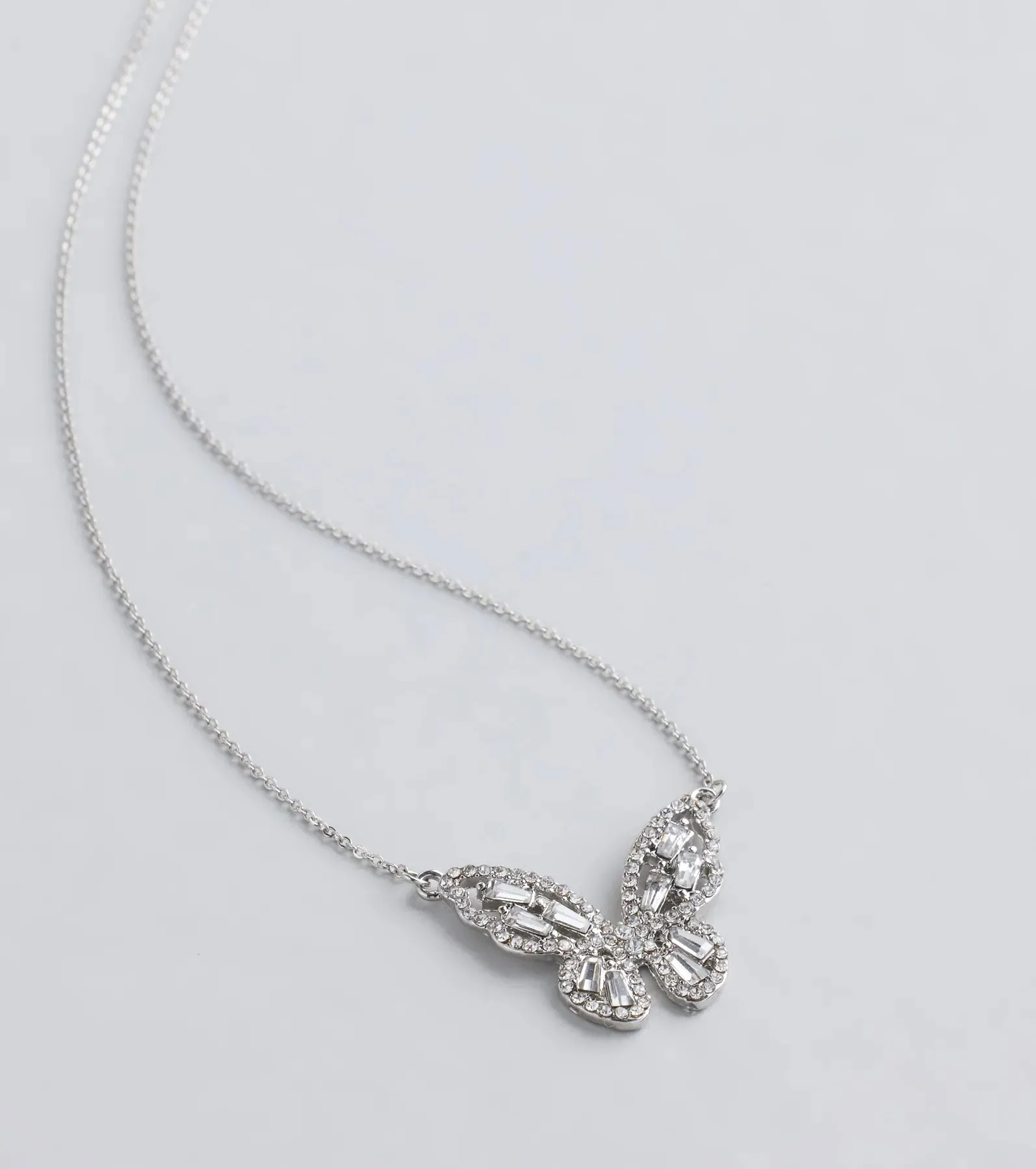 Dainty Beauty Rhinestone Butterfly Necklace sold by Windsor product image thumbnail 2