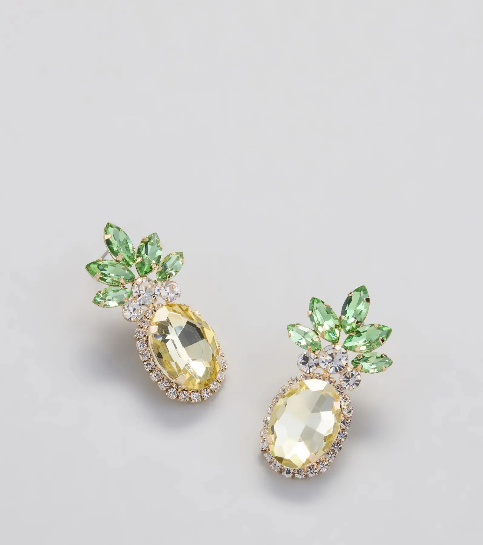 Tropical Fun Rhinestone Pineapple Stud Earrings sold by Windsor