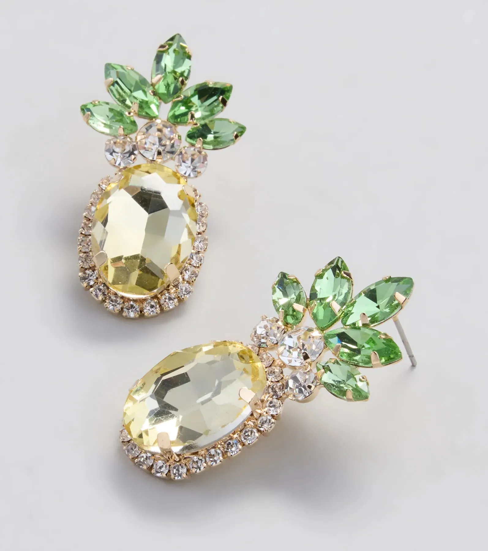 Tropical Fun Rhinestone Pineapple Stud Earrings sold by Windsor product image thumbnail 2