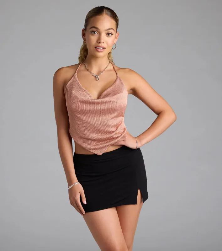 Let's Party Strappy Back Crop Top sold by Windsor