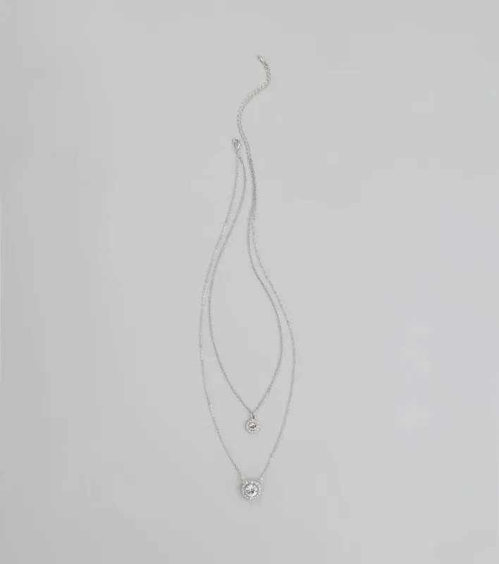 Make An Impression Rhinestone Halo Charm Necklace sold by Windsor