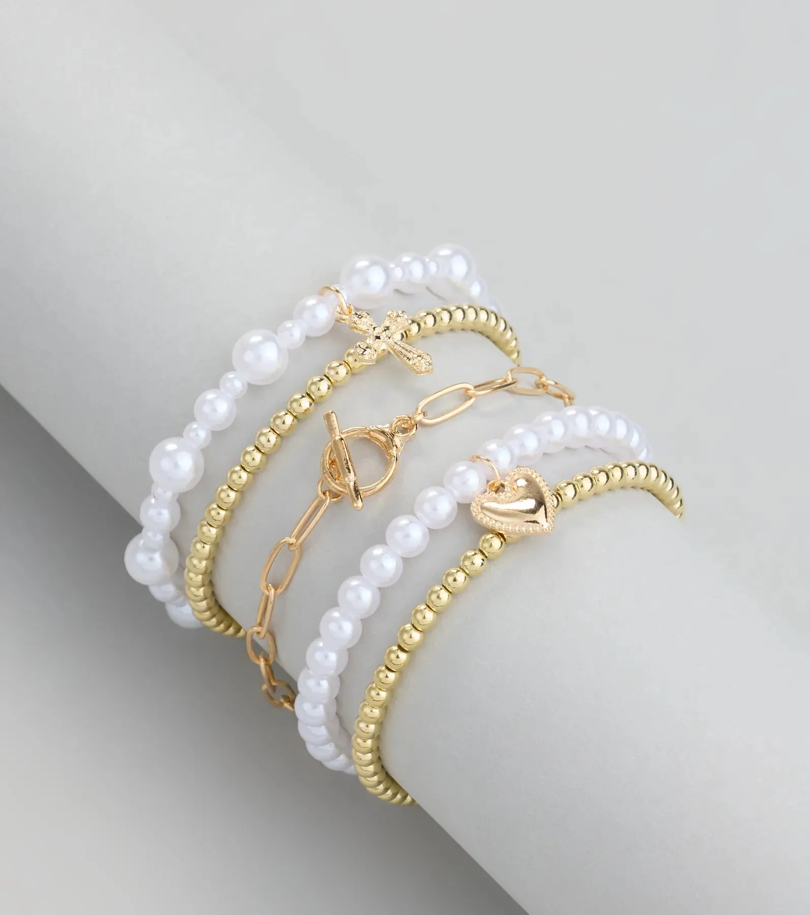 Playful Charm Heart Cross Five-Pack Bracelet Set sold by Windsor