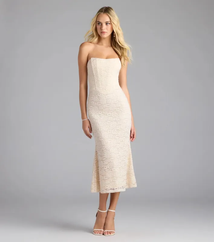 Romantic Twist Corset Mermaid Midi Dress sold by Windsor