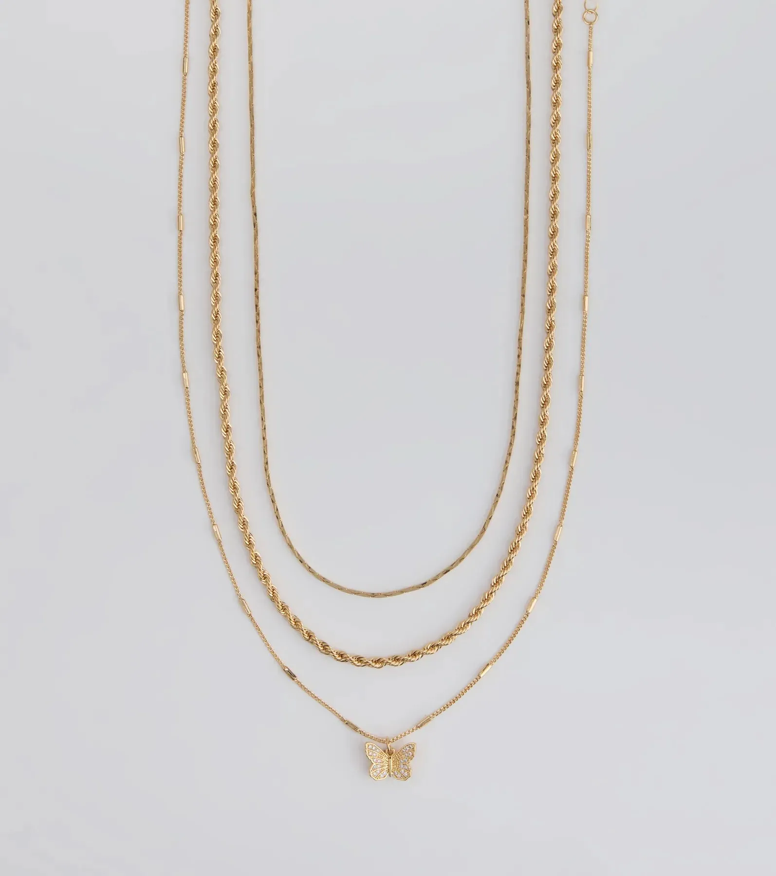 Wishing To Fly Butterfly Layered Necklace sold by Windsor