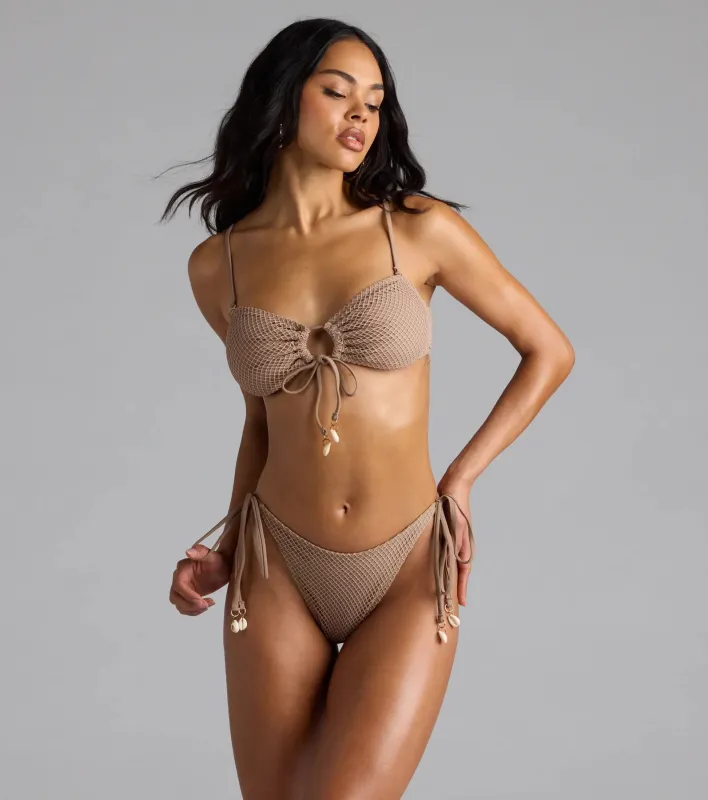 Ocean Dreams Seashell Mesh Bikini Top sold by Windsor