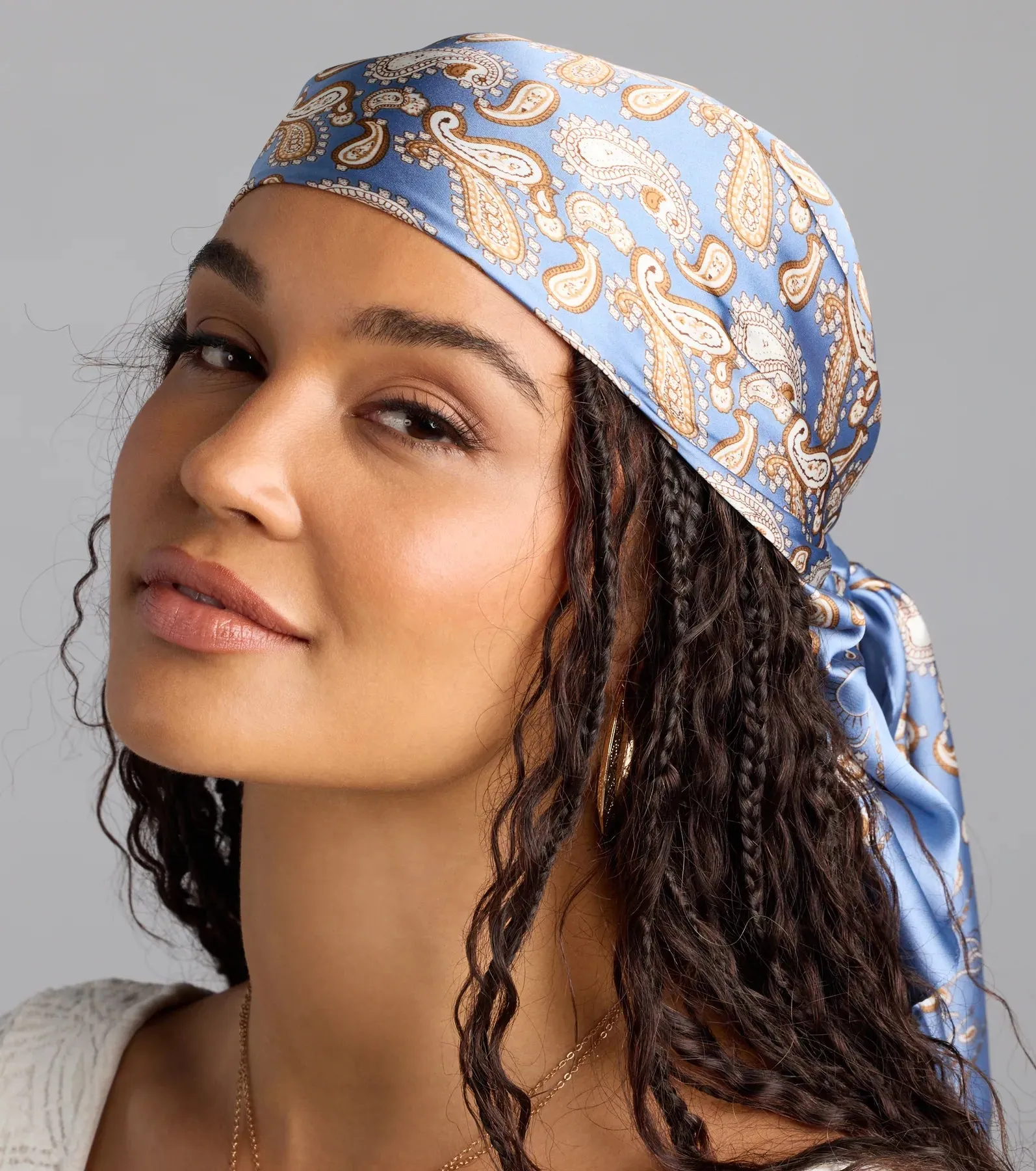 Summer Muse Paisley Satin Scarf sold by Windsor product image thumbnail 2