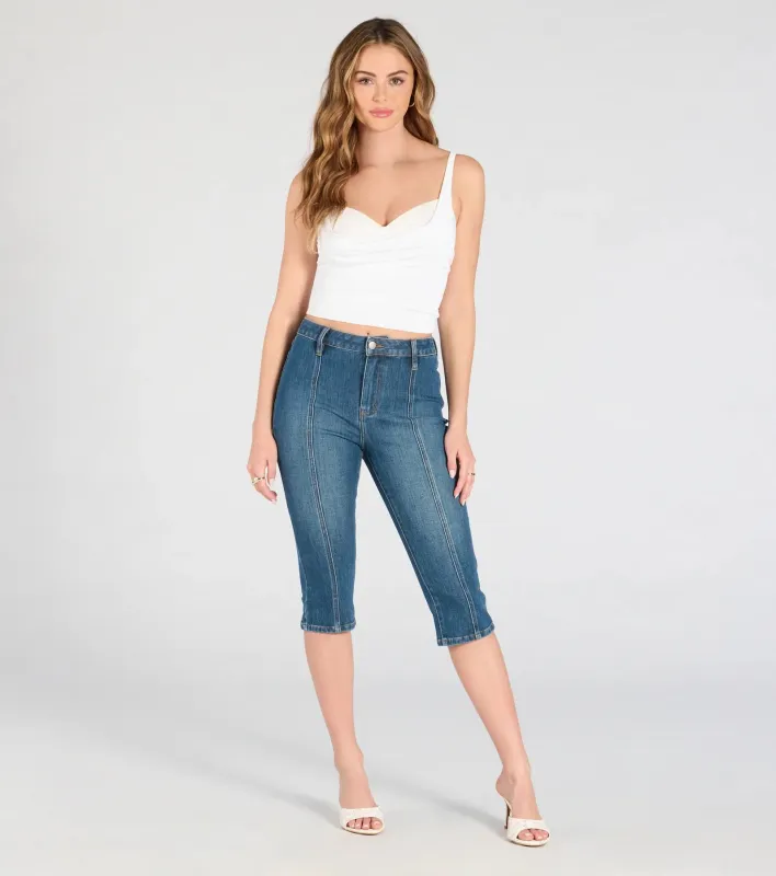 All Day Vibe Mid-Rise Denim Capri Pants sold by Windsor