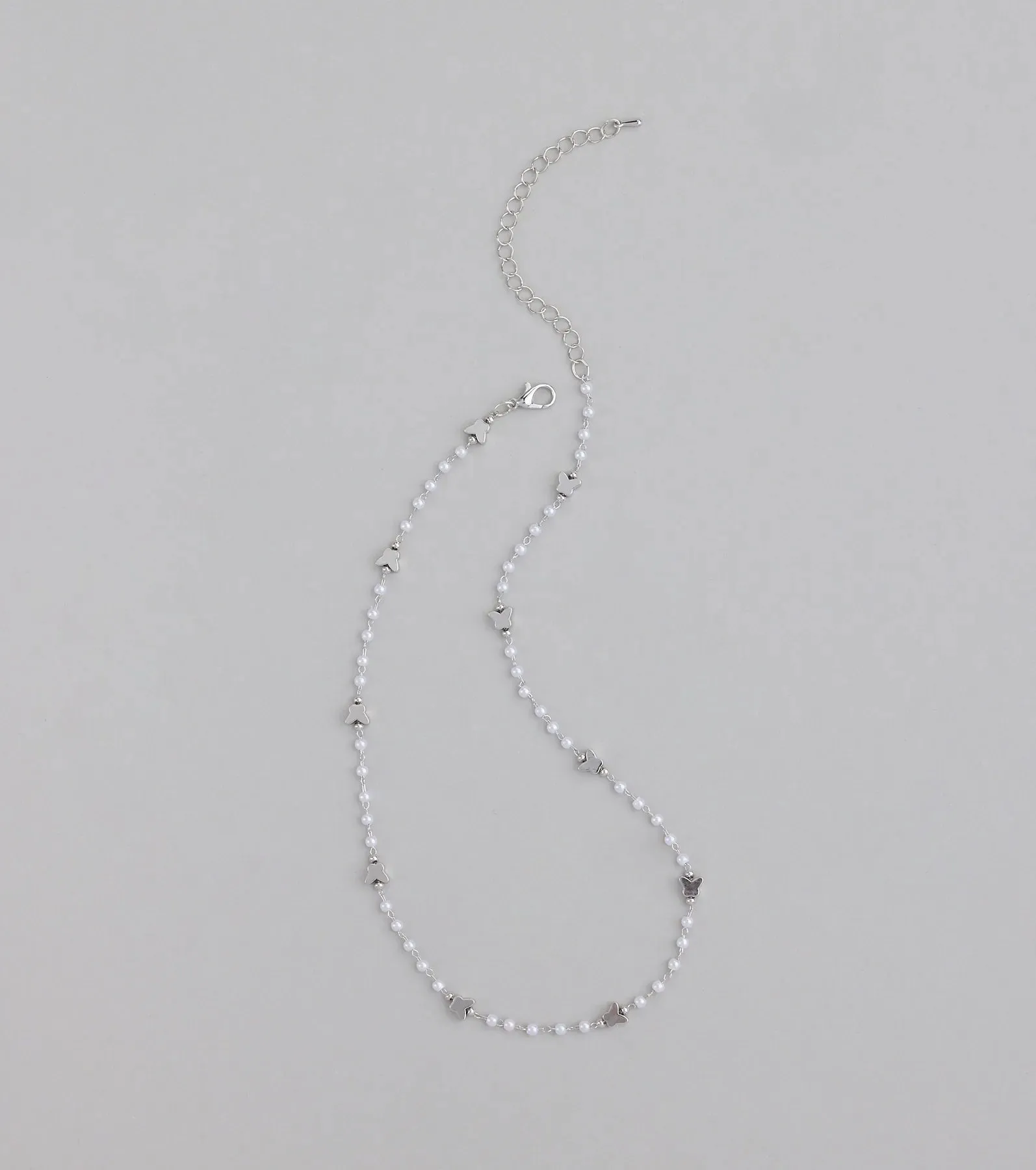 Cute Dainty Butterfly Pearl Beaded Necklace sold by Windsor