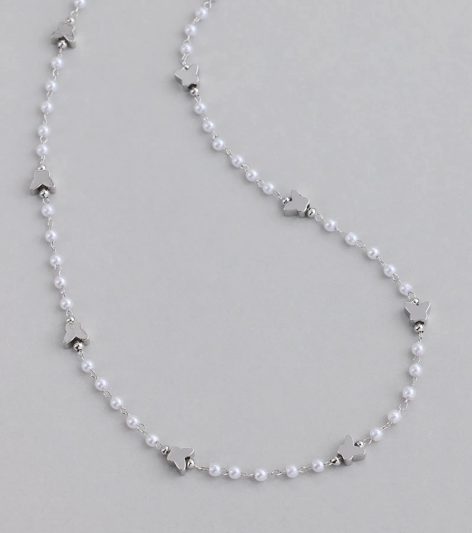 Cute Dainty Butterfly Pearl Beaded Necklace sold by Windsor product image thumbnail 2