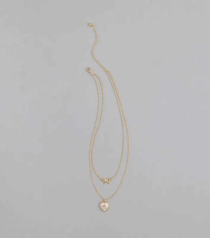 From The Heart Bow Layered Necklace sold by Windsor
