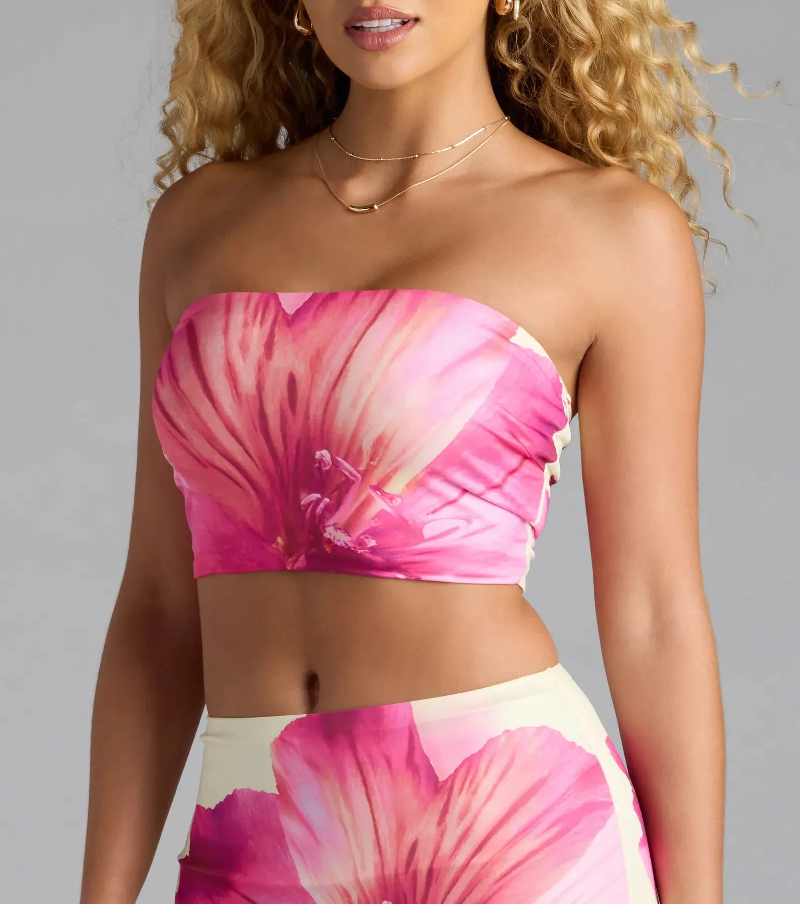 Sandy Shores Tropical Floral Crop Top sold by Windsor product image thumbnail 4