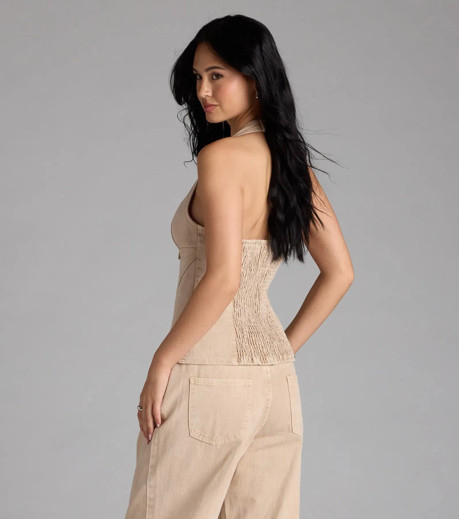 Fresh Vibes Denim Halter Top sold by Windsor product image thumbnail 2