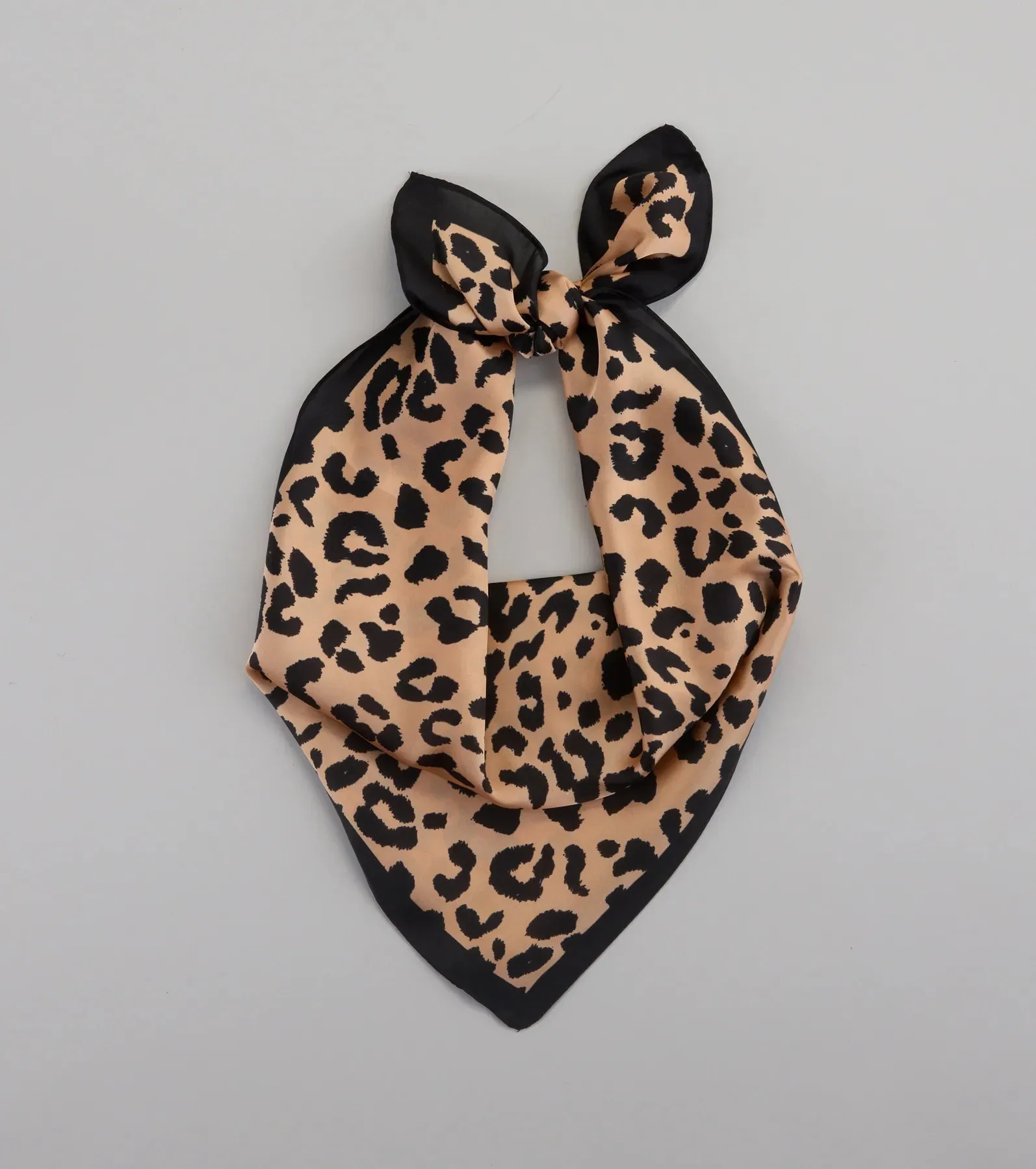 Sleek Purrfection Leopard Print Satin Scarf sold by Windsor