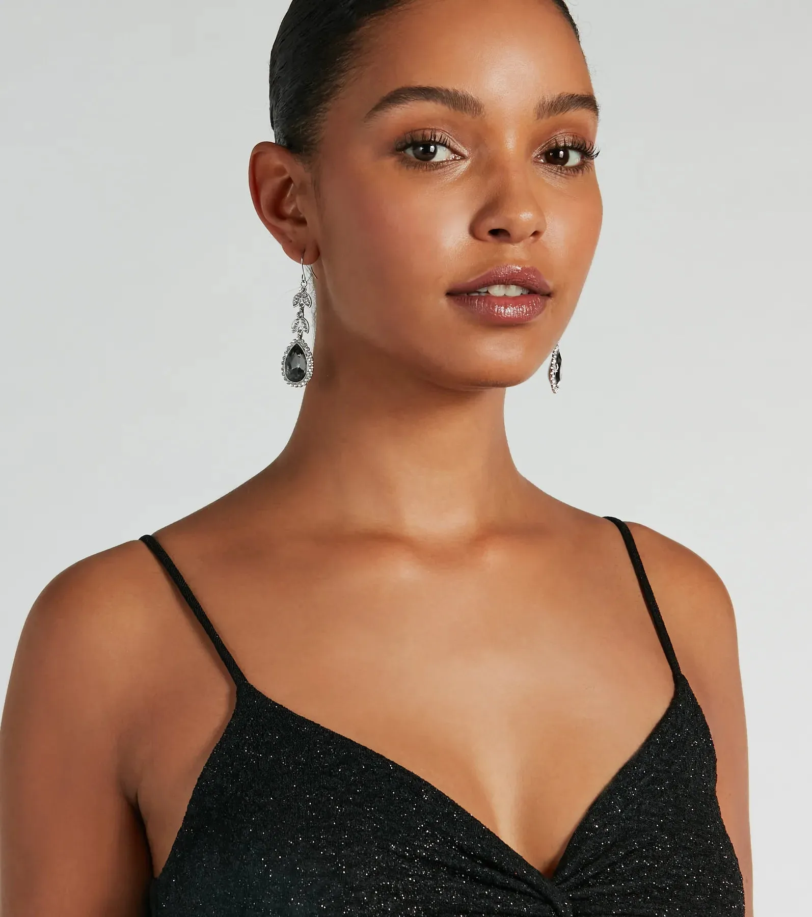 Luxe Drama Rhinestone Teardrop Earrings sold by Windsor