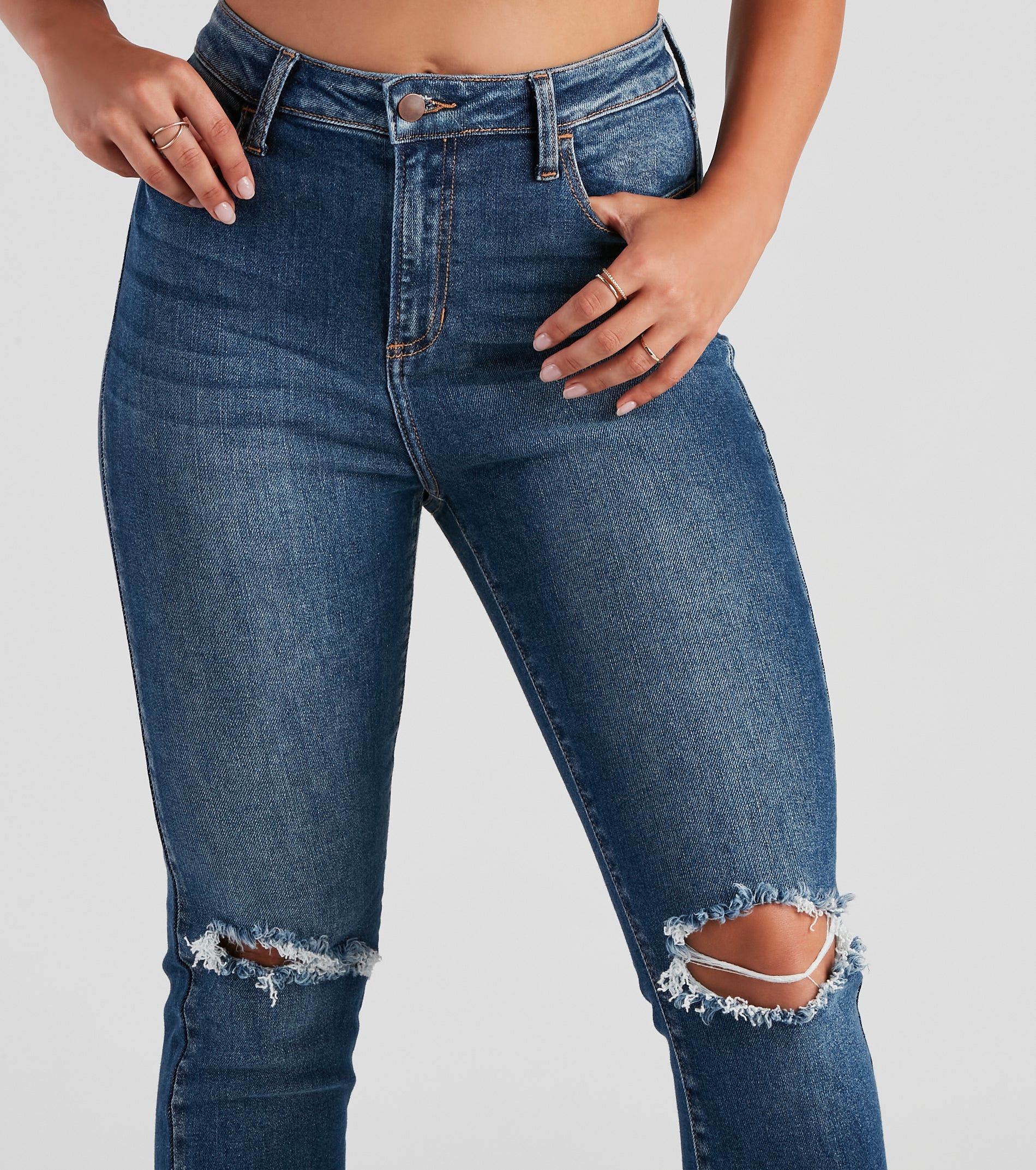 Trendy Distressed High-Rise Ankle Jeans sold by Windsor product image thumbnail 4