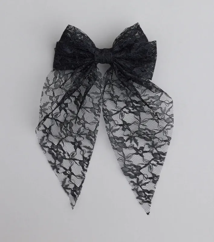 Here For Romance Lace Hair Bow Clip sold by Windsor