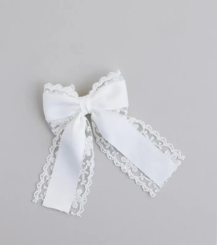 Eternal Sweetness Lace Ribbon Hair Bow Clip sold by Windsor