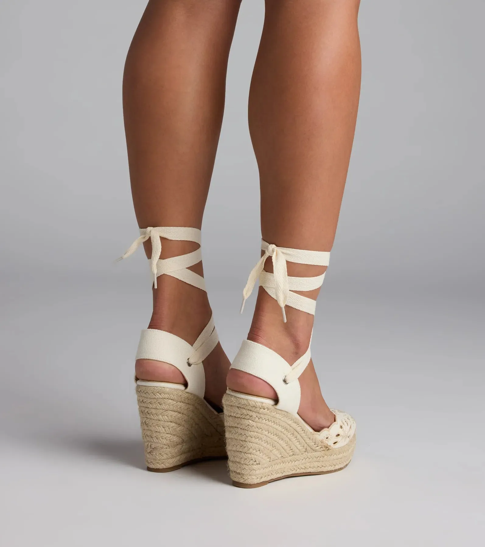 Walk In The Park Eyelet Lace-Up Espadrille Wedges sold by Windsor product image thumbnail 4