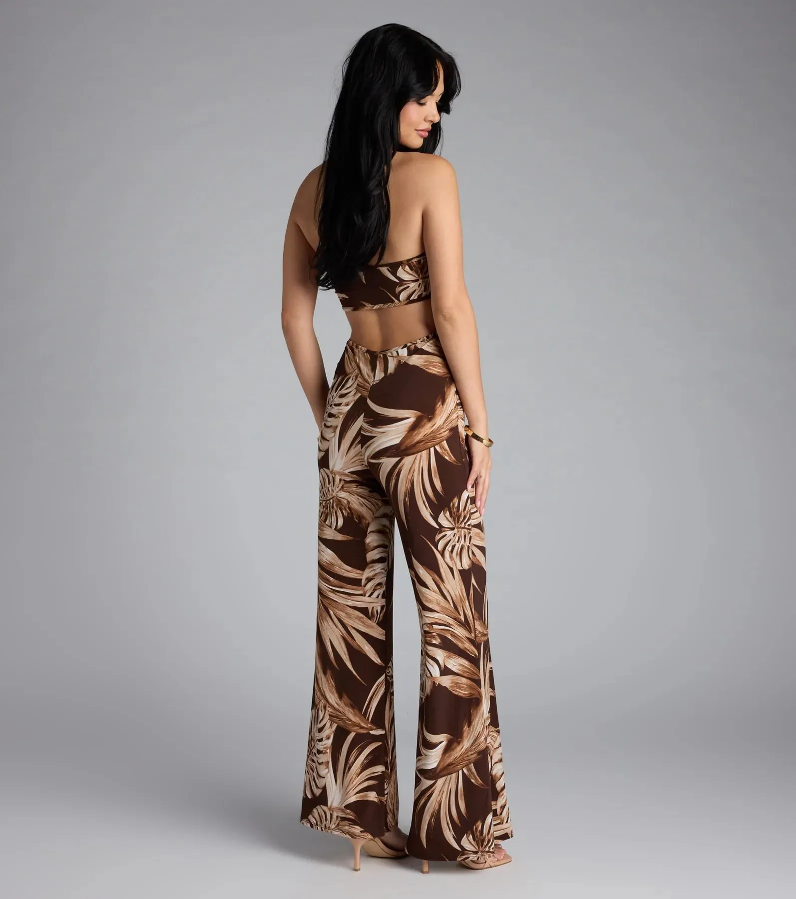 Tropic Time Halter Cutout Wide-Leg Jumpsuit sold by Windsor product image thumbnail 2