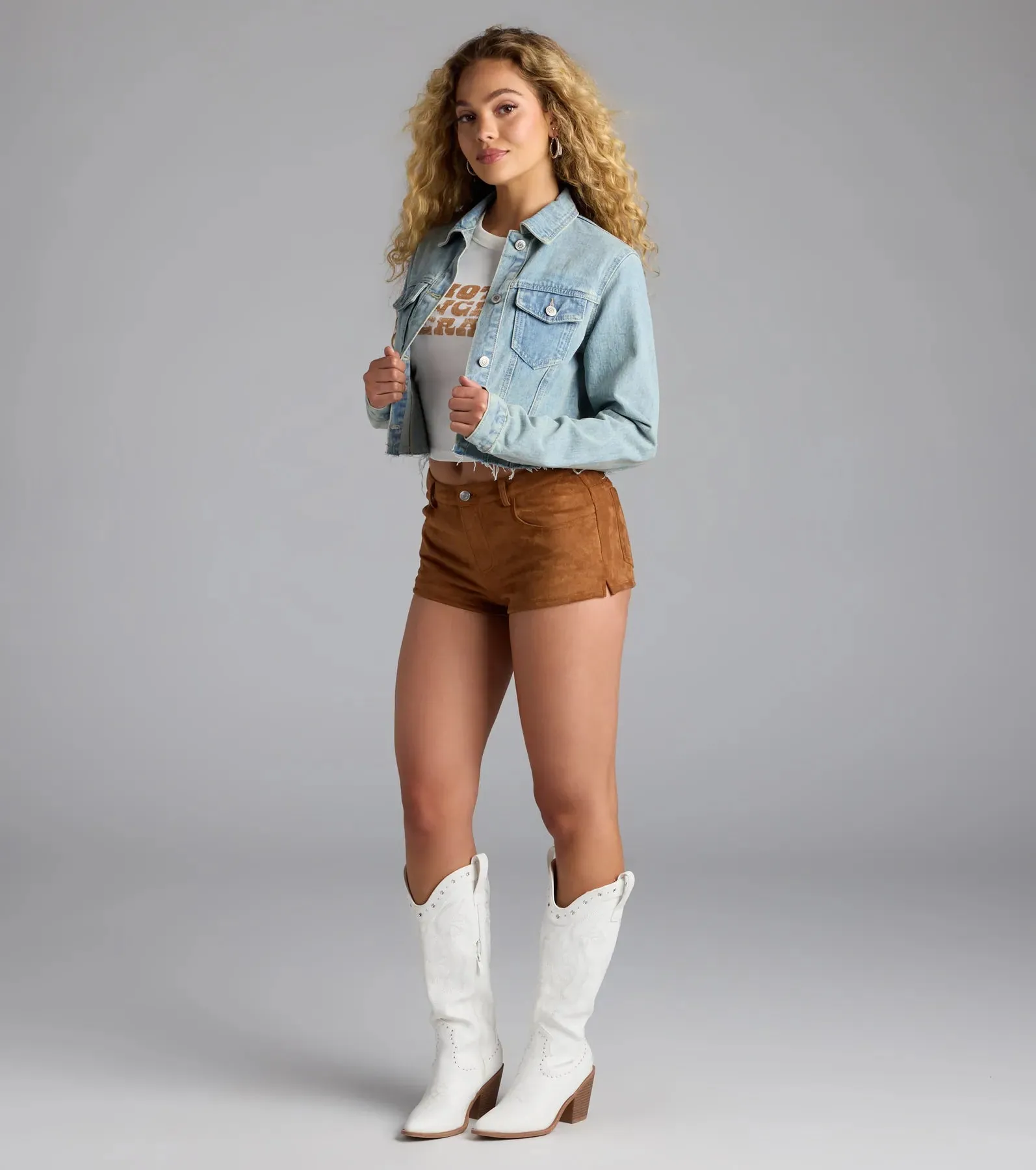 So Laid Back Frayed Crop Denim Jacket sold by Windsor product image thumbnail 3