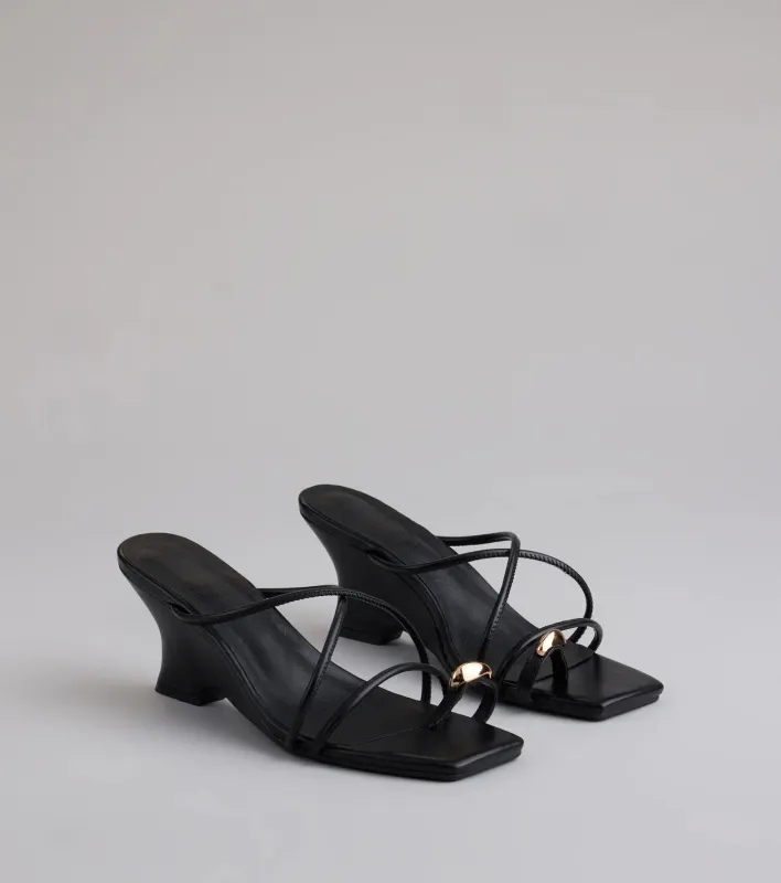 Refined And Classy Toe Ring Strappy Wedges sold by Windsor