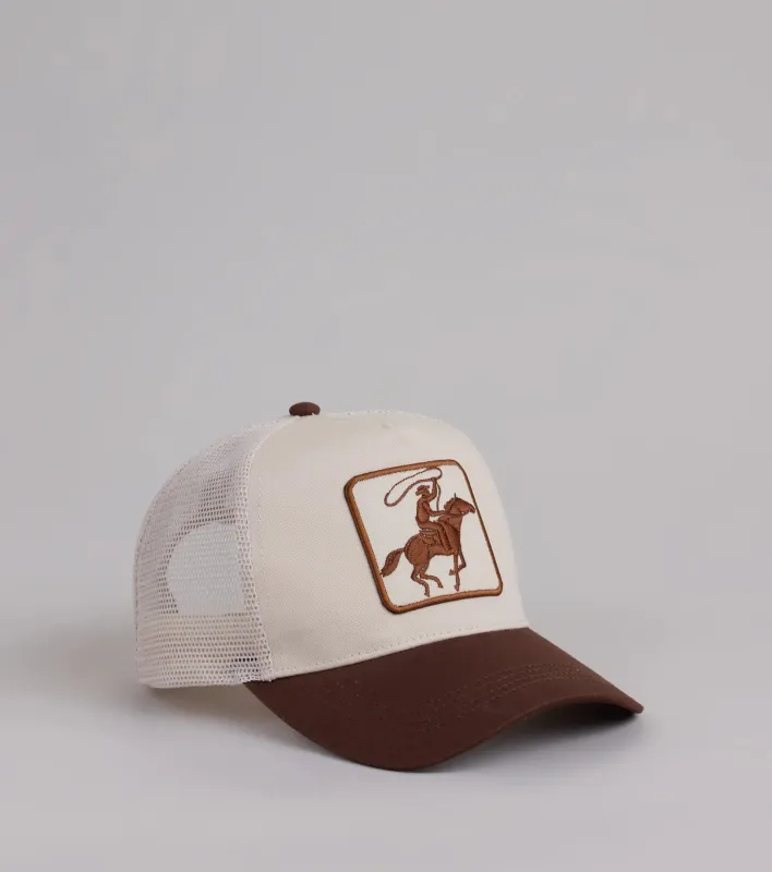 Cowboy Patch Snap Back Trucker Hat sold by Windsor