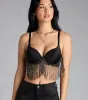 Watch Me Shine Rhinestone Fringe Bra Top sold by Windsor