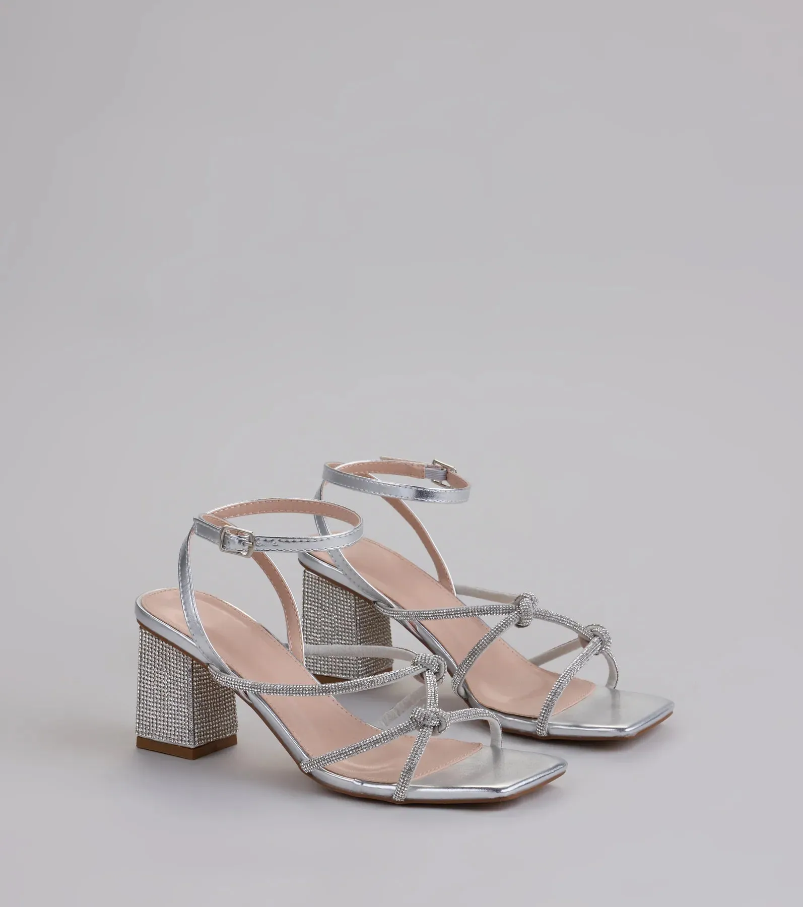 Bring The Glam Rhinestone Block Heels sold by Windsor