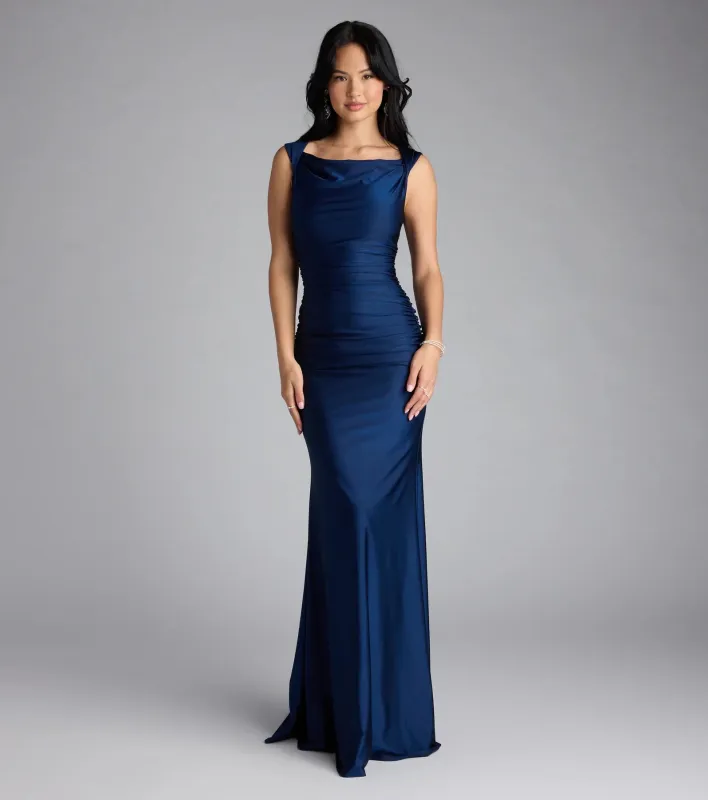 Blanca Boat Neck Mermaid Formal Dress sold by Windsor