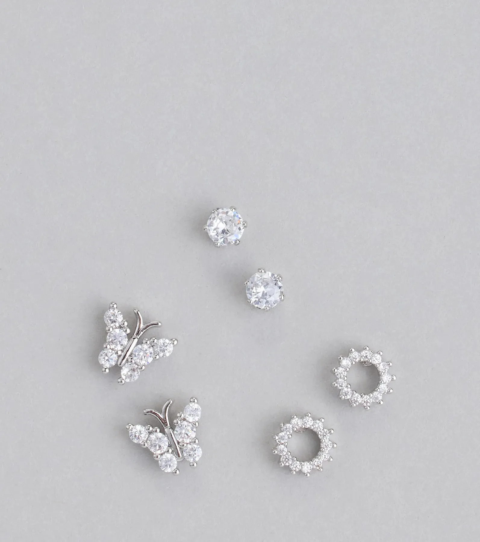 Flying High Cubic Zirconia Three Pack Stud Earrings sold by Windsor