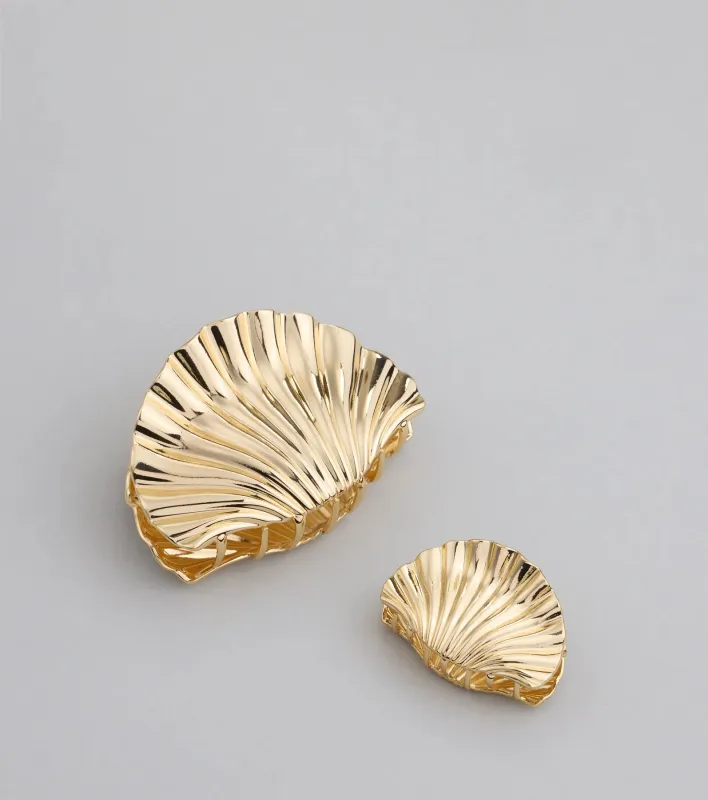 Cute By The Shore Two Pack Seashell Hair Claw Clips sold by Windsor