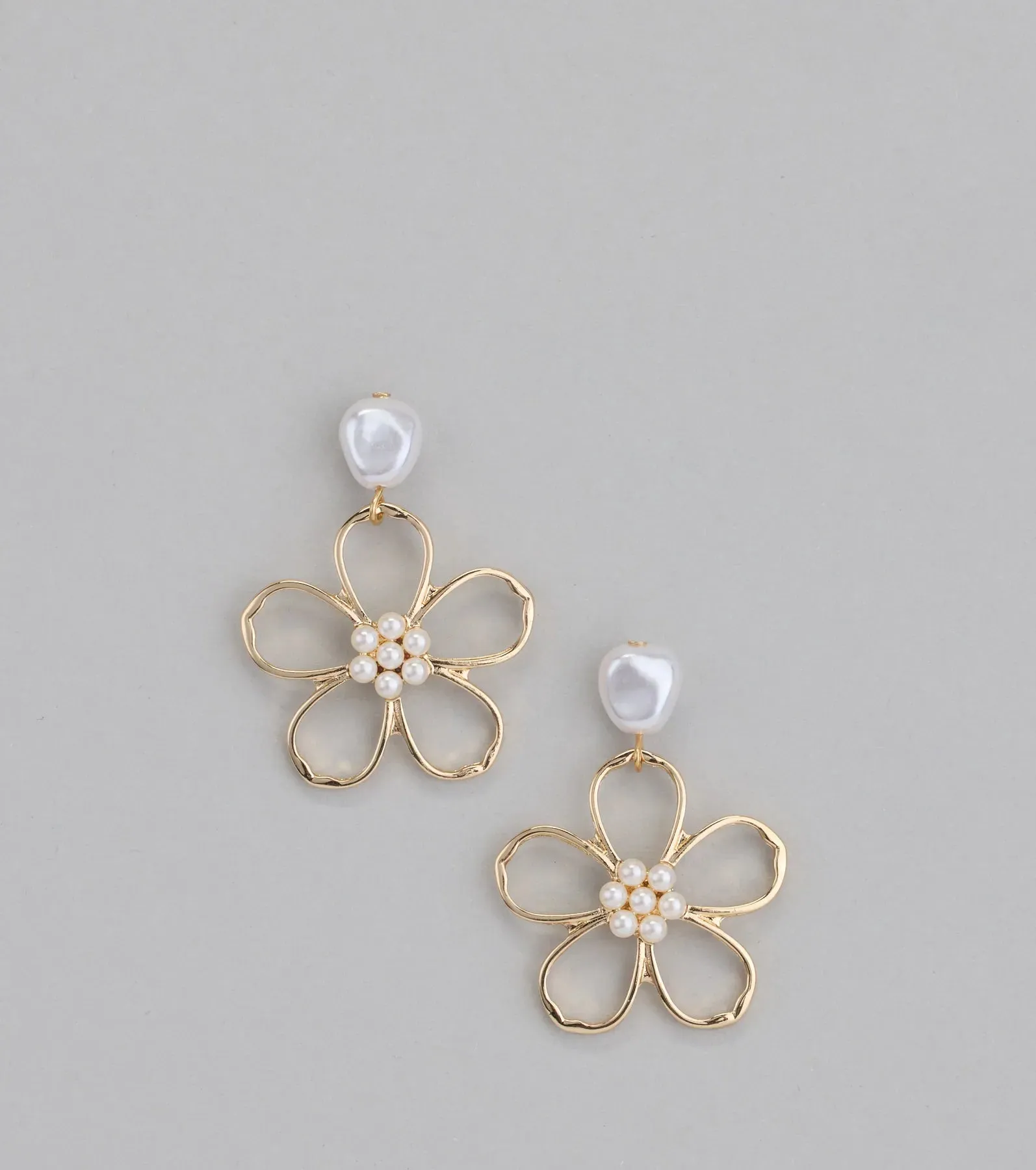 Polished Flower Pearl Earrings sold by Windsor