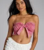 Girl Next Door Tie Front Gingham Tube Top sold by Windsor