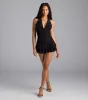 Golden Nights Halter Ruffle Romper sold by Windsor