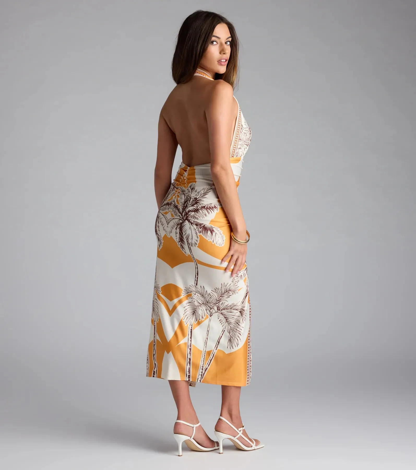 Vibrant Side Geometric Print Bodycon Midi Dress sold by Windsor product image thumbnail 2