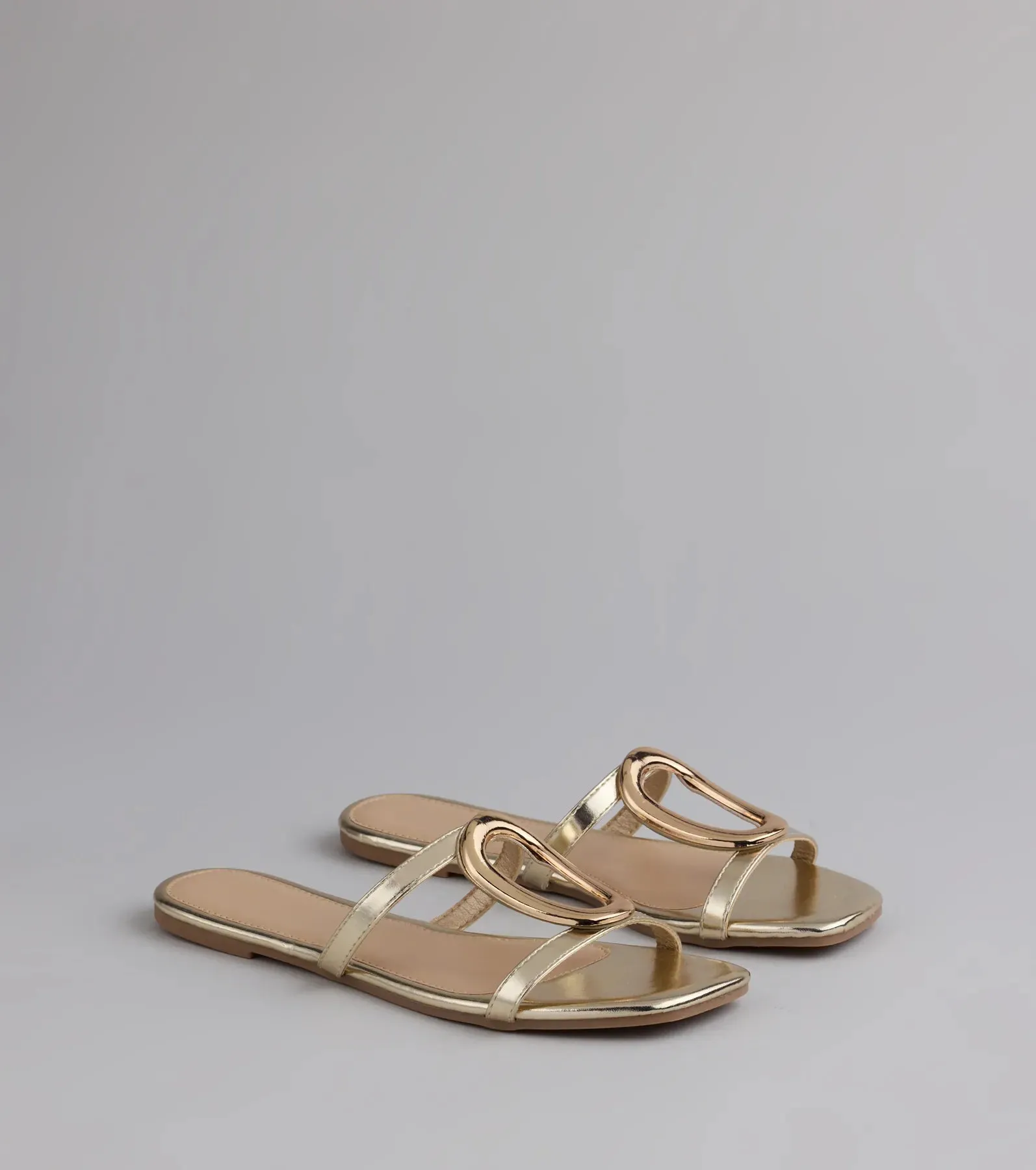 Chic And Sleek Square Strappy Flat Sandals sold by Windsor
