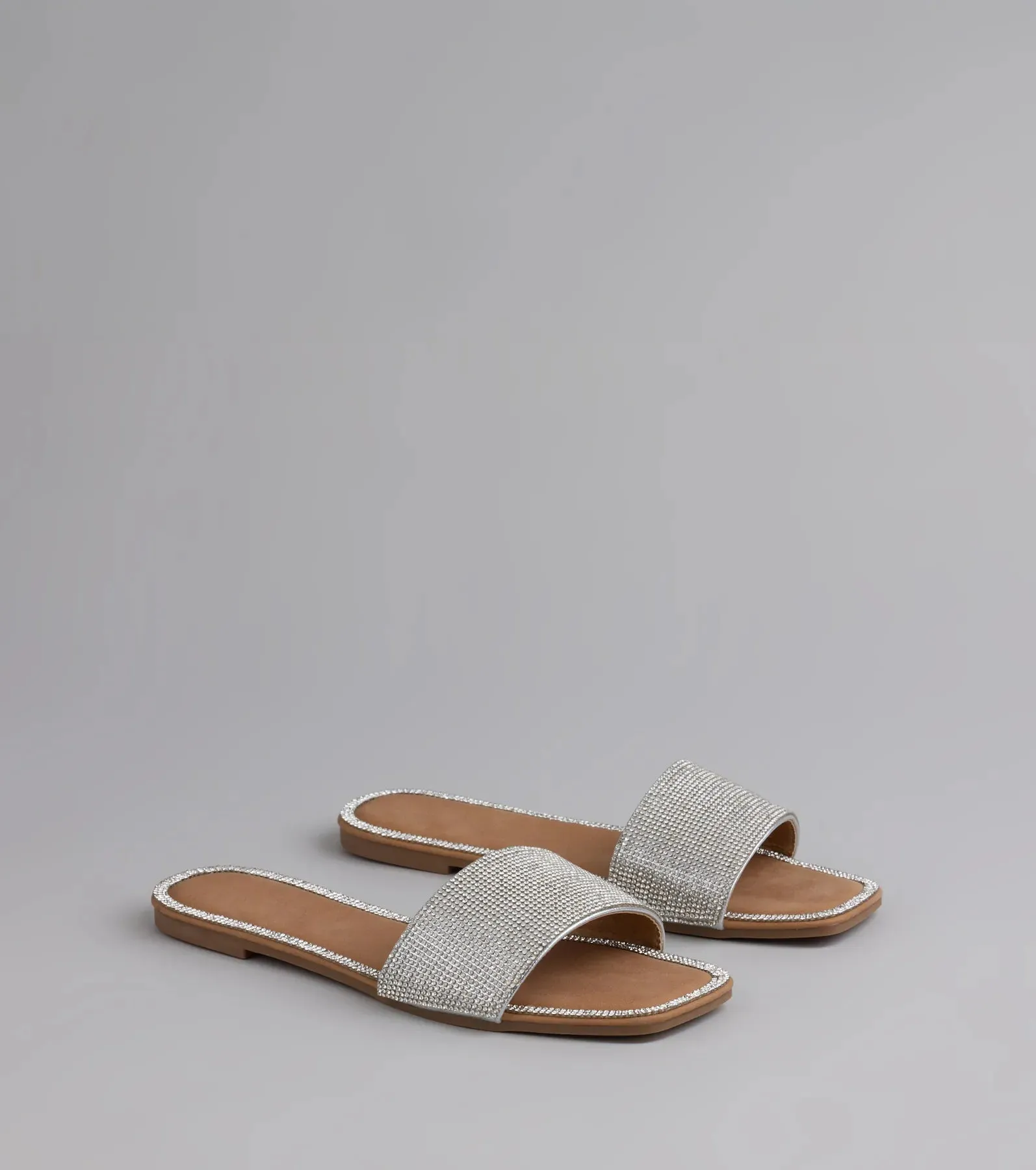 Dazzle Me Rhinestone Square Toe Sandals sold by Windsor